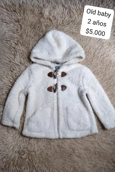 Chaqueta polar blanca para bebé - miniatura 1