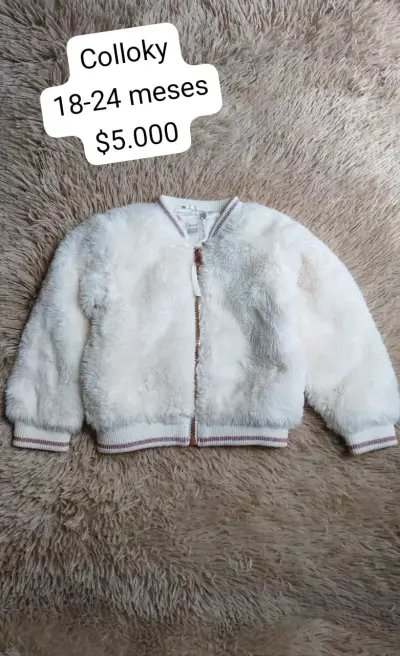 Chaqueta polar blanca para bebé - miniatura 4