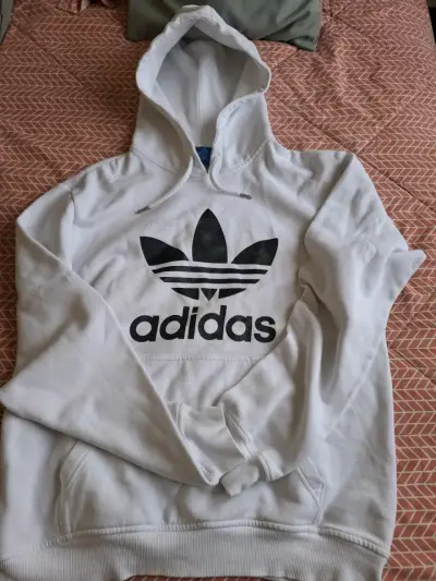 Polerón con capucha blanco Adidas - miniatura 1