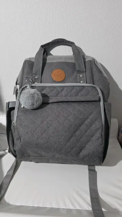 Mochila pañalera gris Infantil - miniatura 1