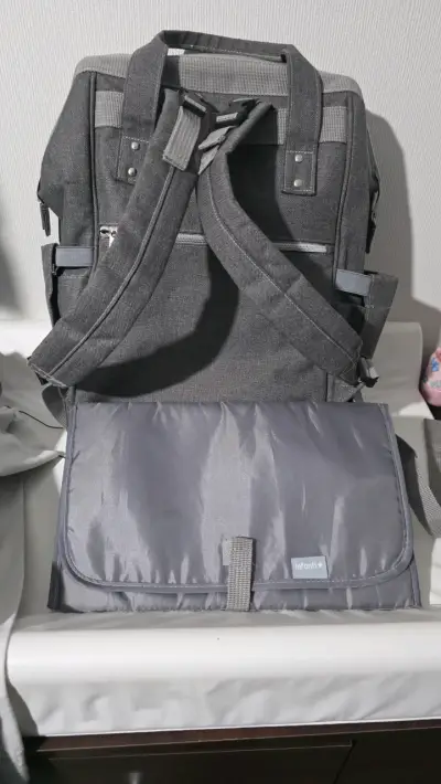 Mochila pañalera gris Infantil - miniatura 3