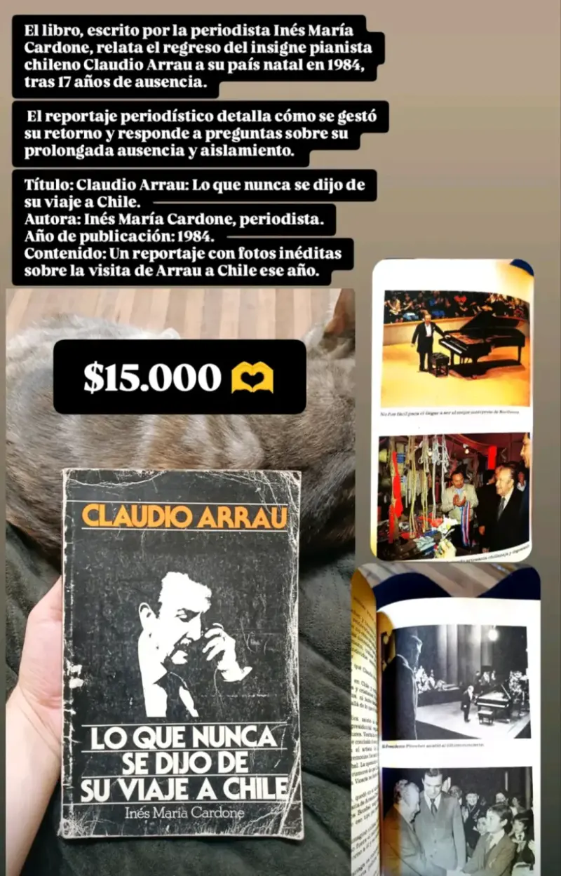 Libro Claudio Arrau viaje a Chile