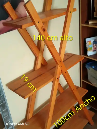 Estantería de madera en X - miniatura 3