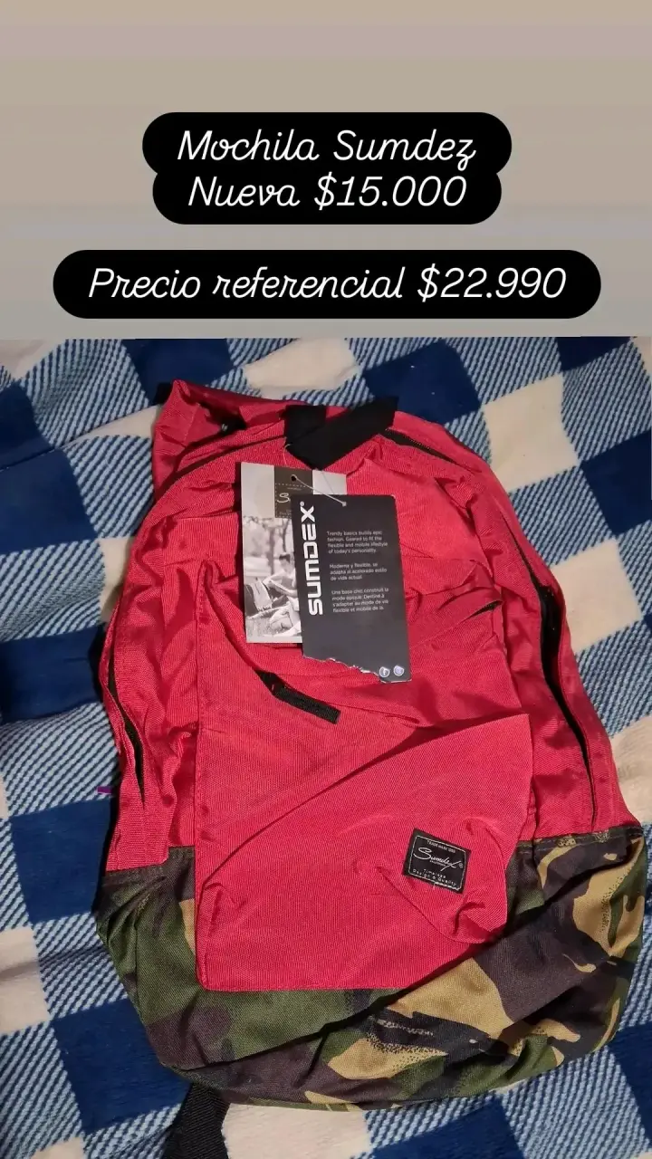Mochila Sumdex roja nueva