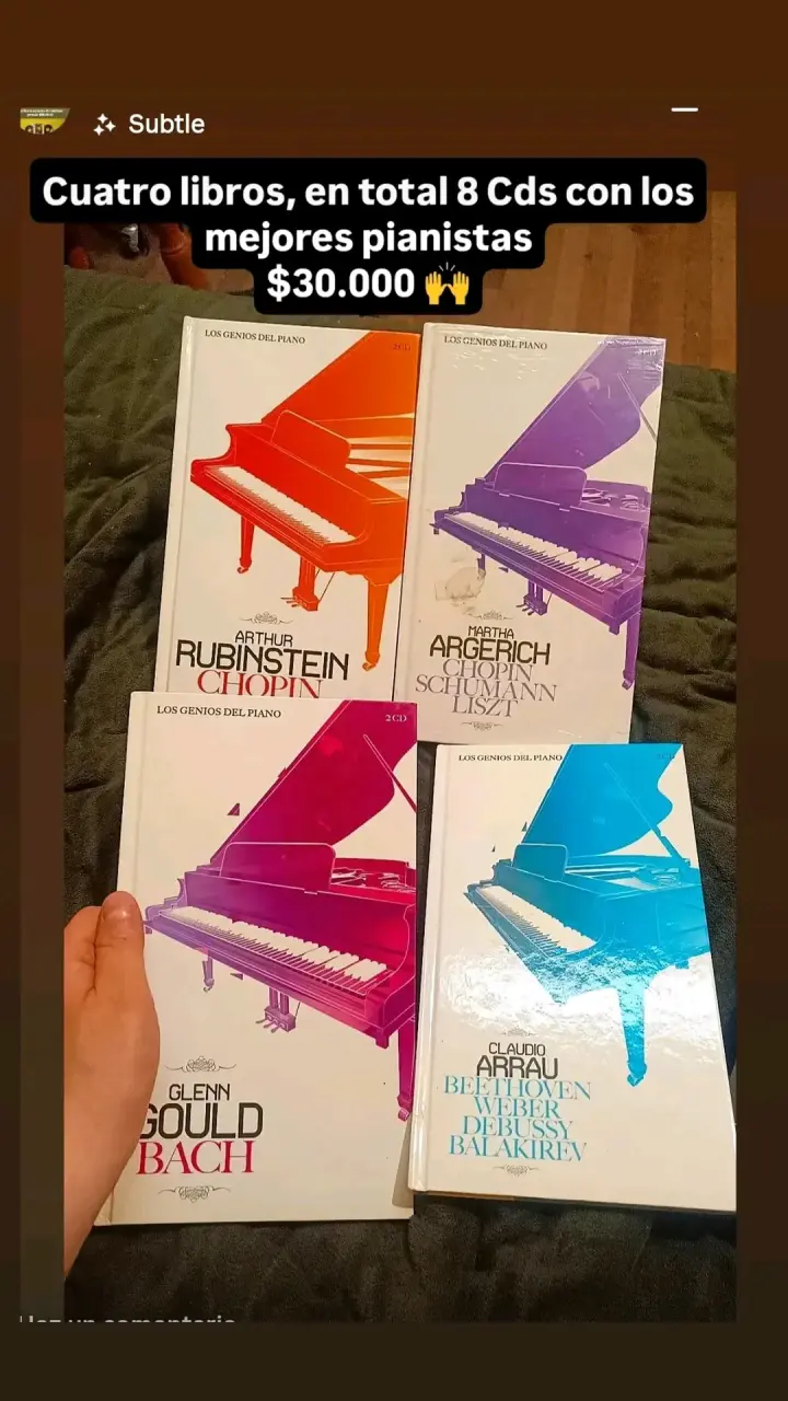 Colección de libros y CDs de piano