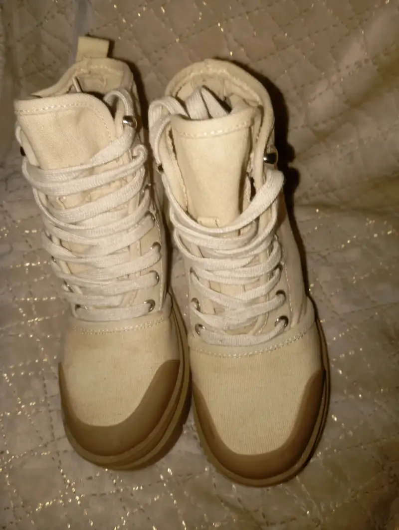 Botines beige con plataforma - 2