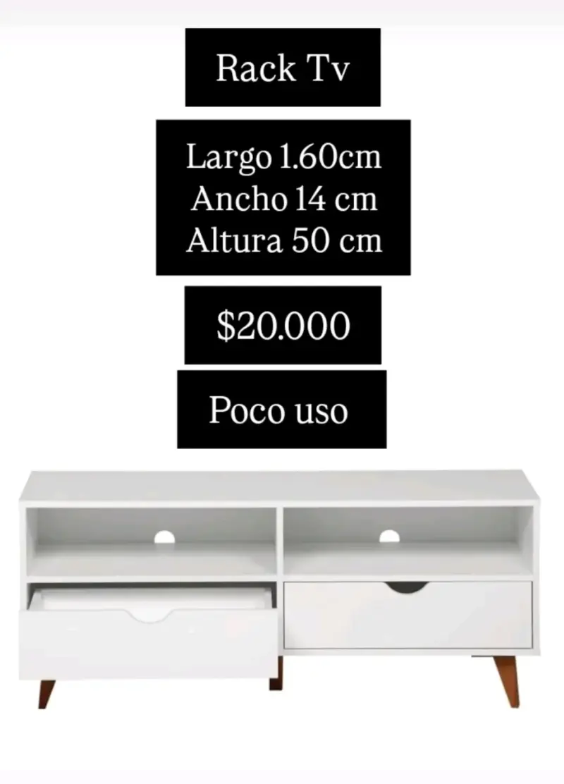 Rack TV blanco moderno