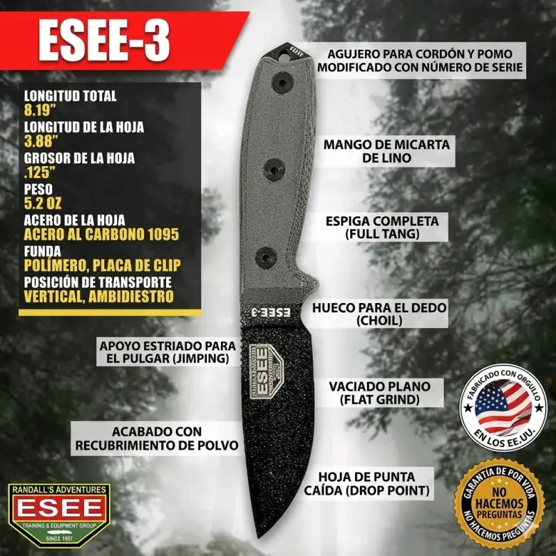 Cuchillo ESEE con funda - 2