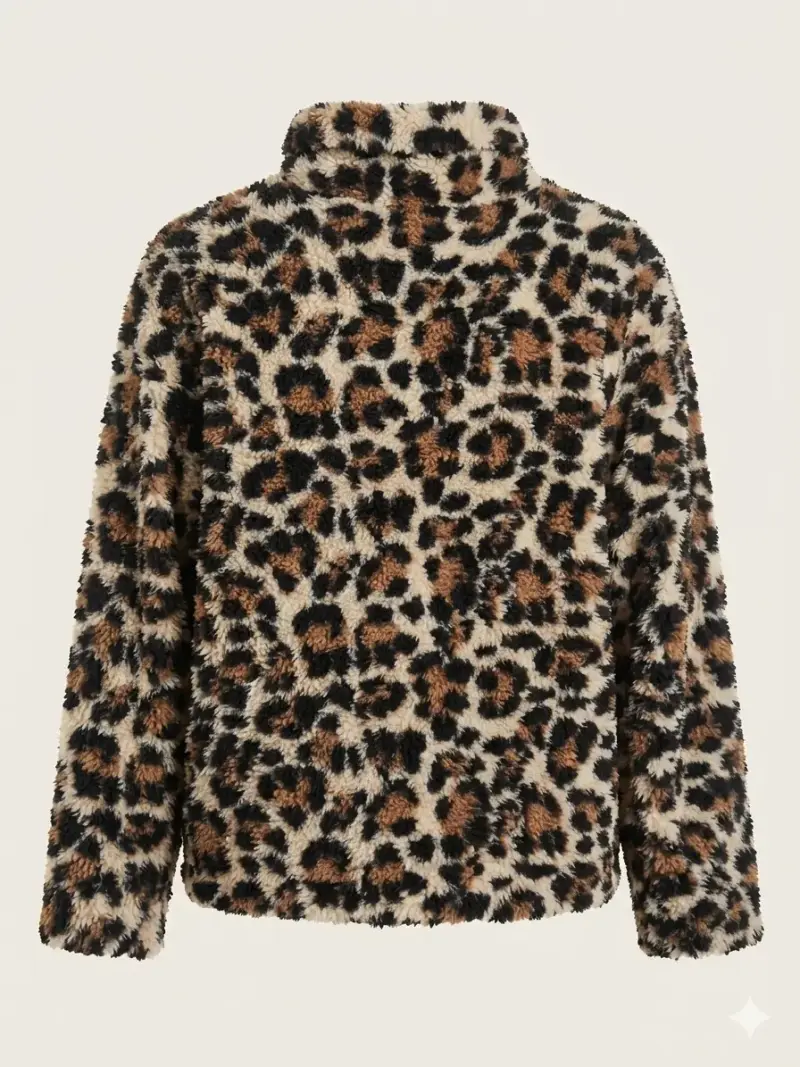J.Crew Sherpa Fleece Leopardo Talla M - 2