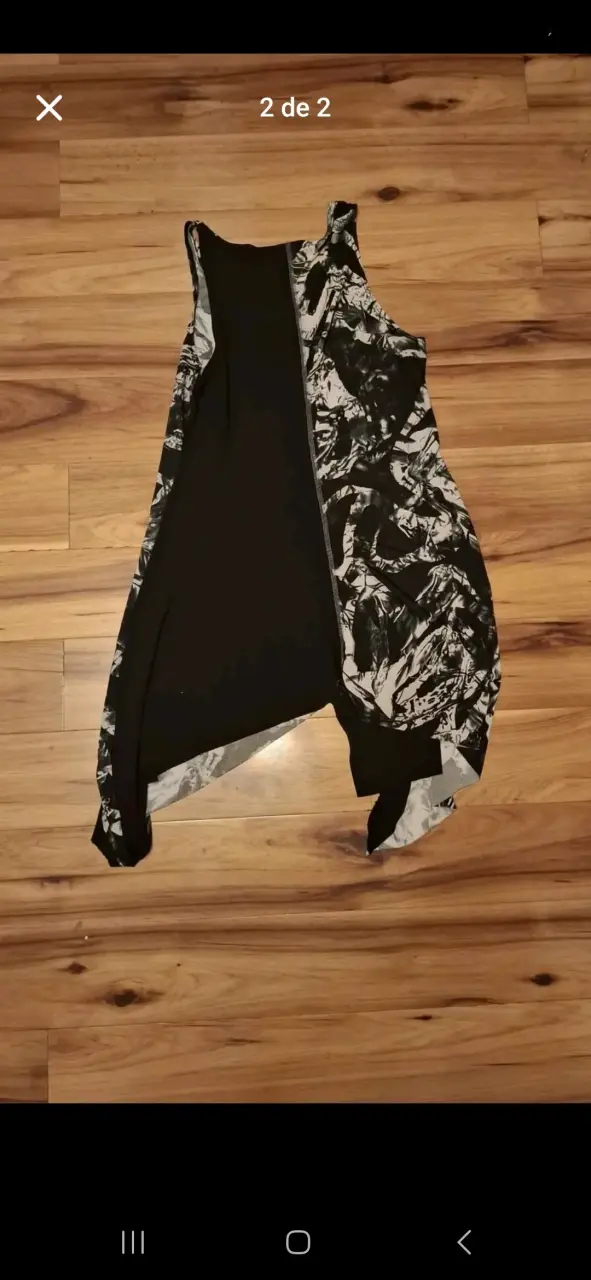 Vestido asimétrico blanco y negro - 1