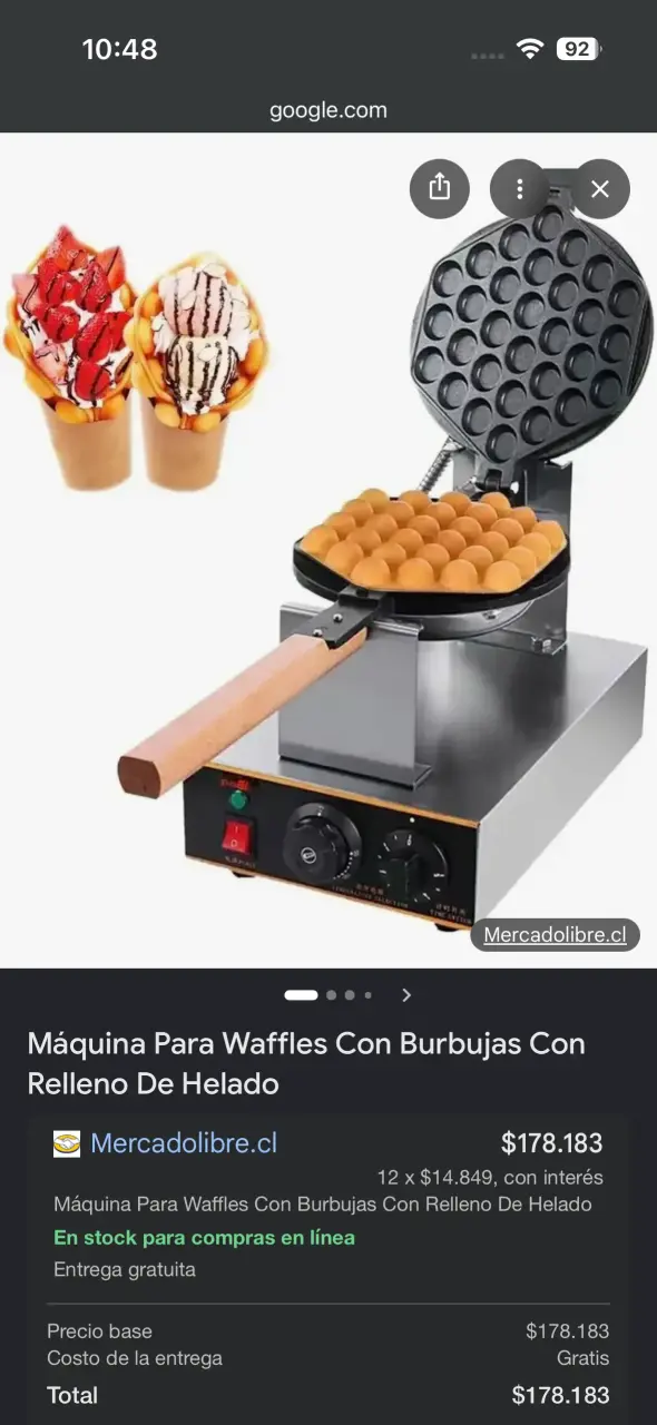 Máquina para waffles de burbujas
