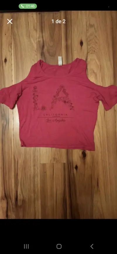 Polera roja estampada LA - miniatura 1