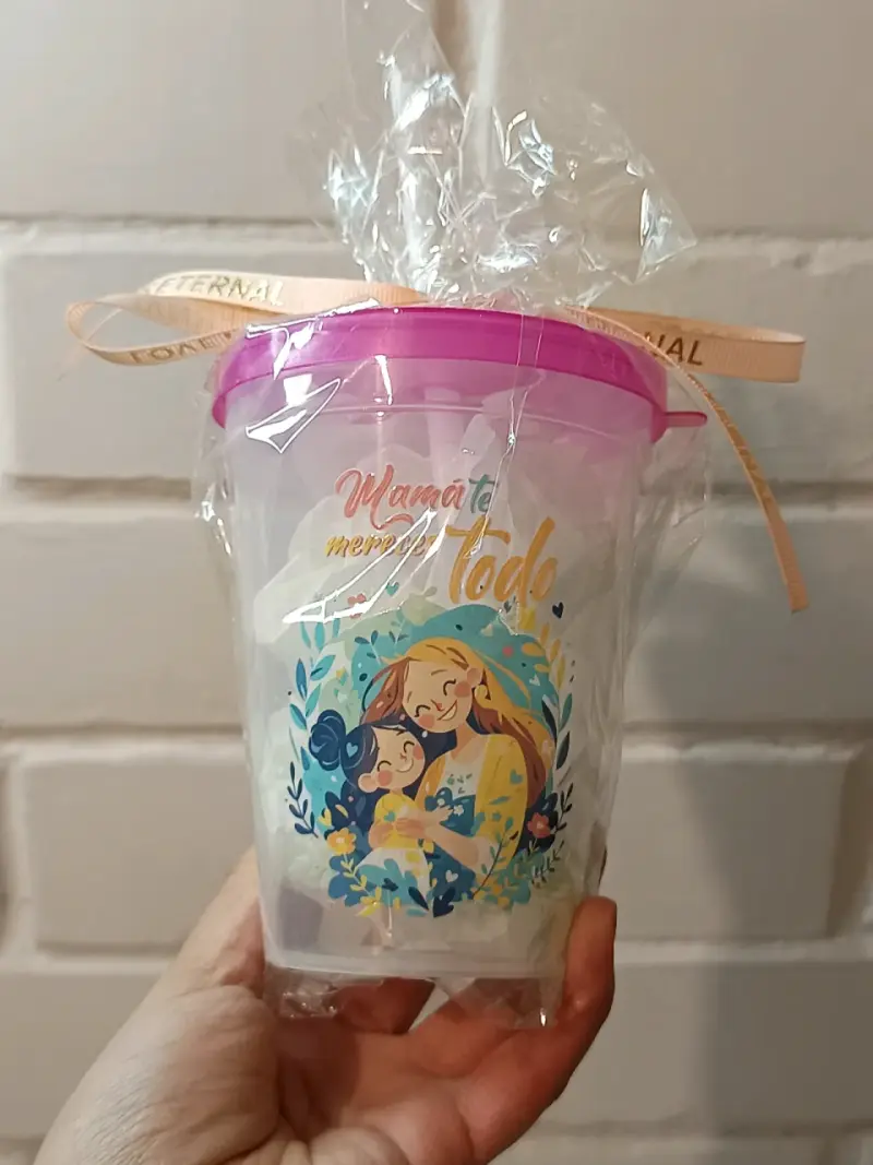 Vaso con diseño para mamá