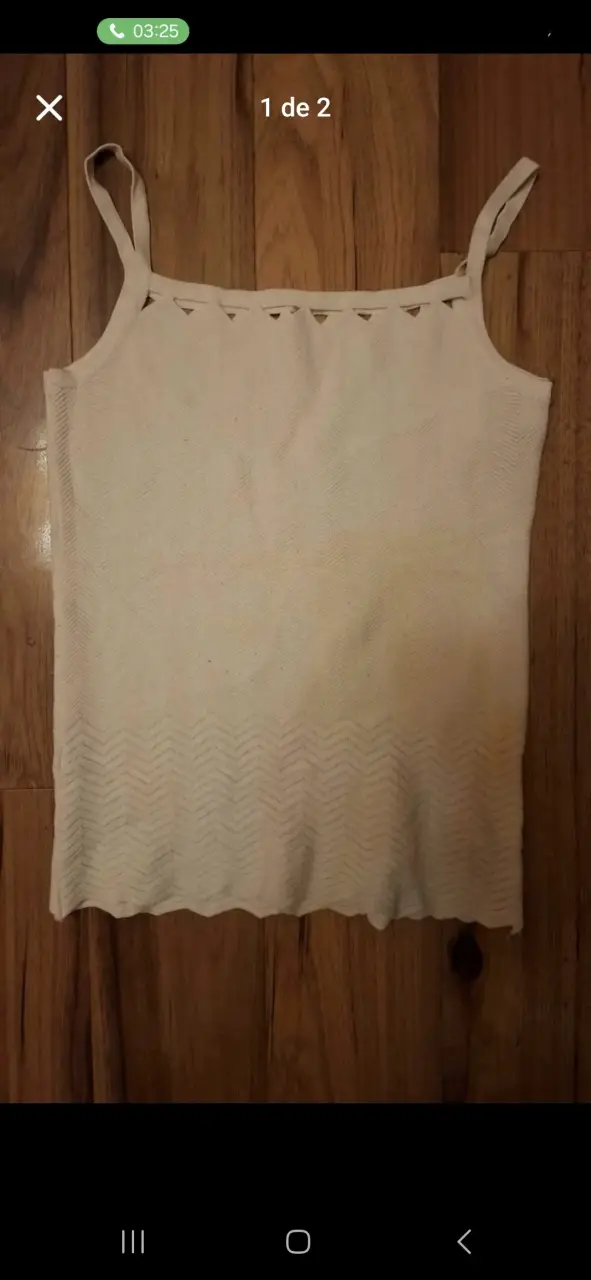 Polera blanca sin mangas - 1