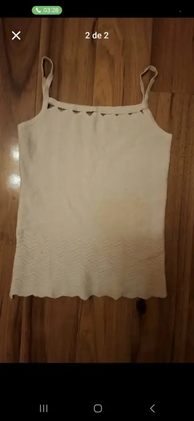 Polera blanca sin mangas - miniatura 2
