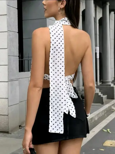 Top blanco con lunares negros - miniatura 2