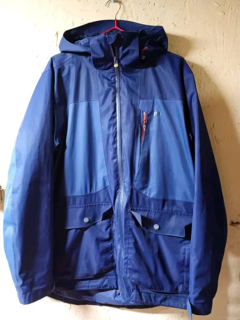 Parka azul impermeable con capucha - 3