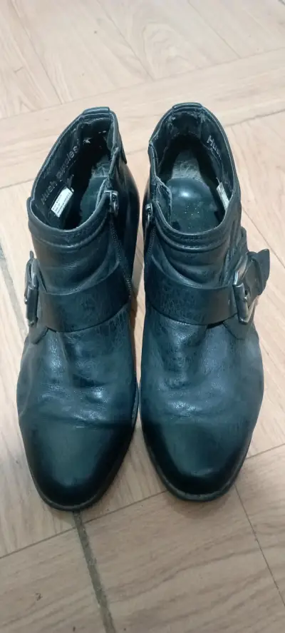 Botines de cuero negro número 37 - miniatura 1