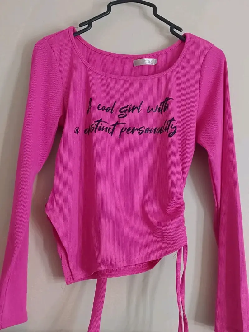 Polera fucsia manga larga - 1