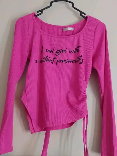 Polera fucsia manga larga - miniatura 1