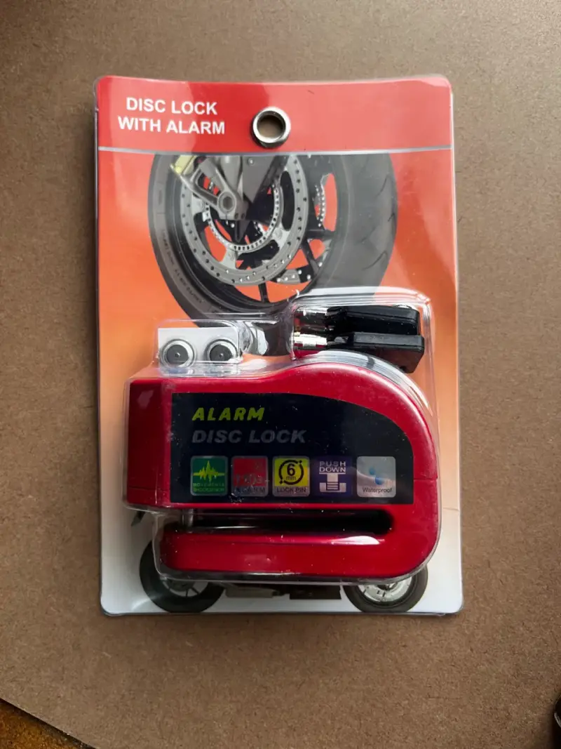 Candado disco con alarma rojo