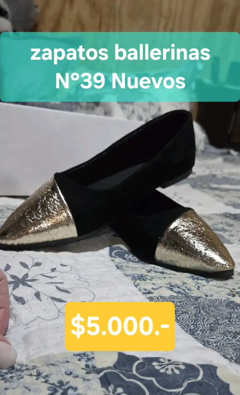 Ballerinas negras y doradas