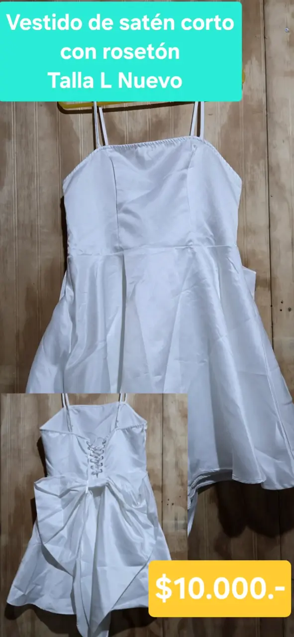 Vestido satén corto blanco