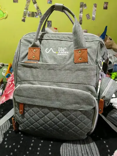 Mochila gris maternal - miniatura 1
