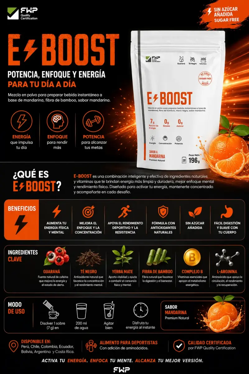 Suplemento en polvo E-Boost mandarina