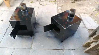 Estufa a leña laminado de 4 mm salida 4" - miniatura 3