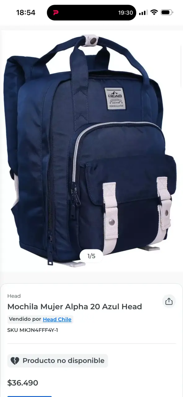 Mochila azul Head modelo alpha - 3