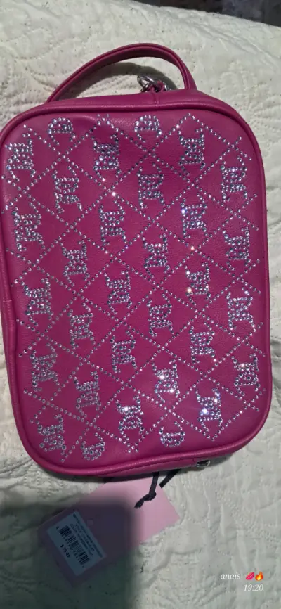 Cartera rosa con cristales jucy cutier - miniatura 1