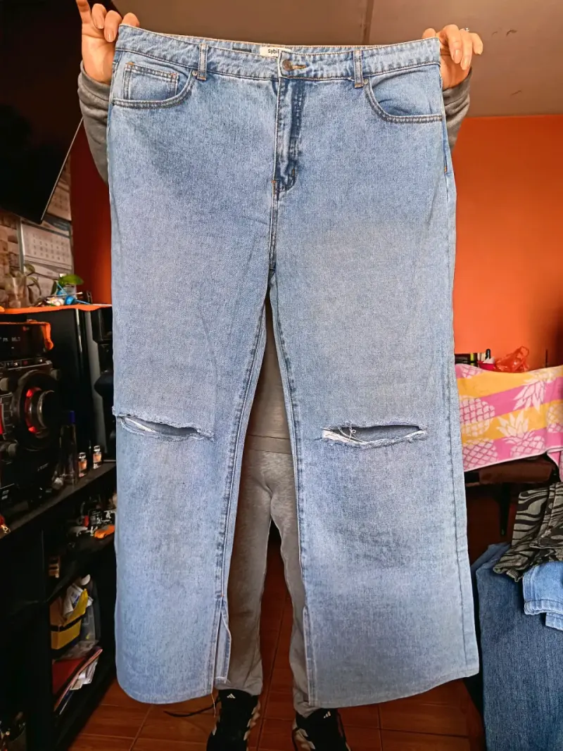 Jeans azules bordados - 5
