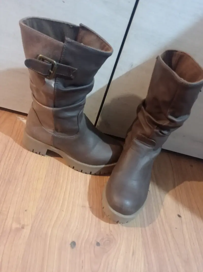 Botas de cuero café niña - 3