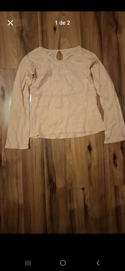 Polera beige con detalle - miniatura 1