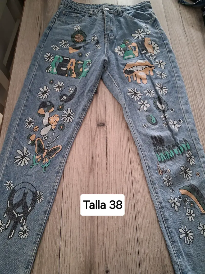 Jeans estampados talla 38