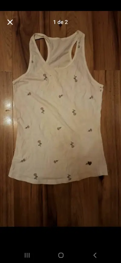 Polera sin mangas con flores - miniatura 1