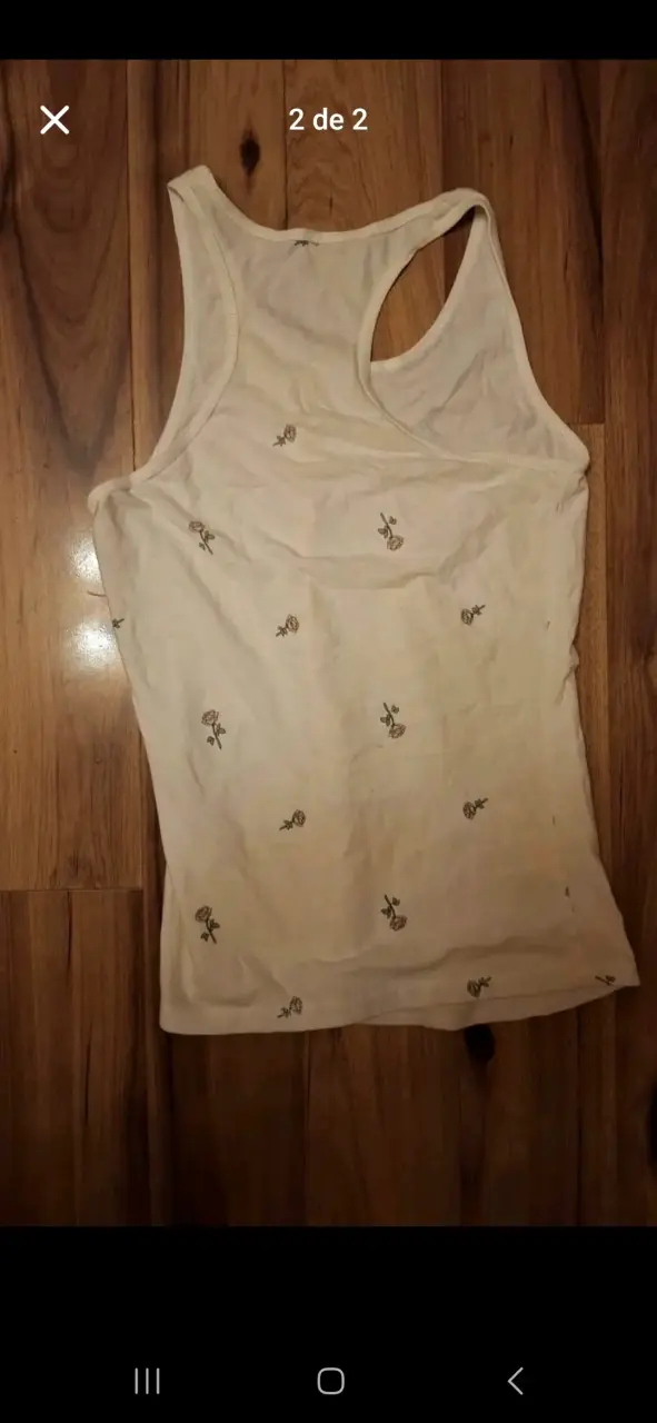 Polera sin mangas con flores - 2