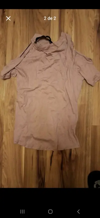 Polera rosa con encaje negro - miniatura 2
