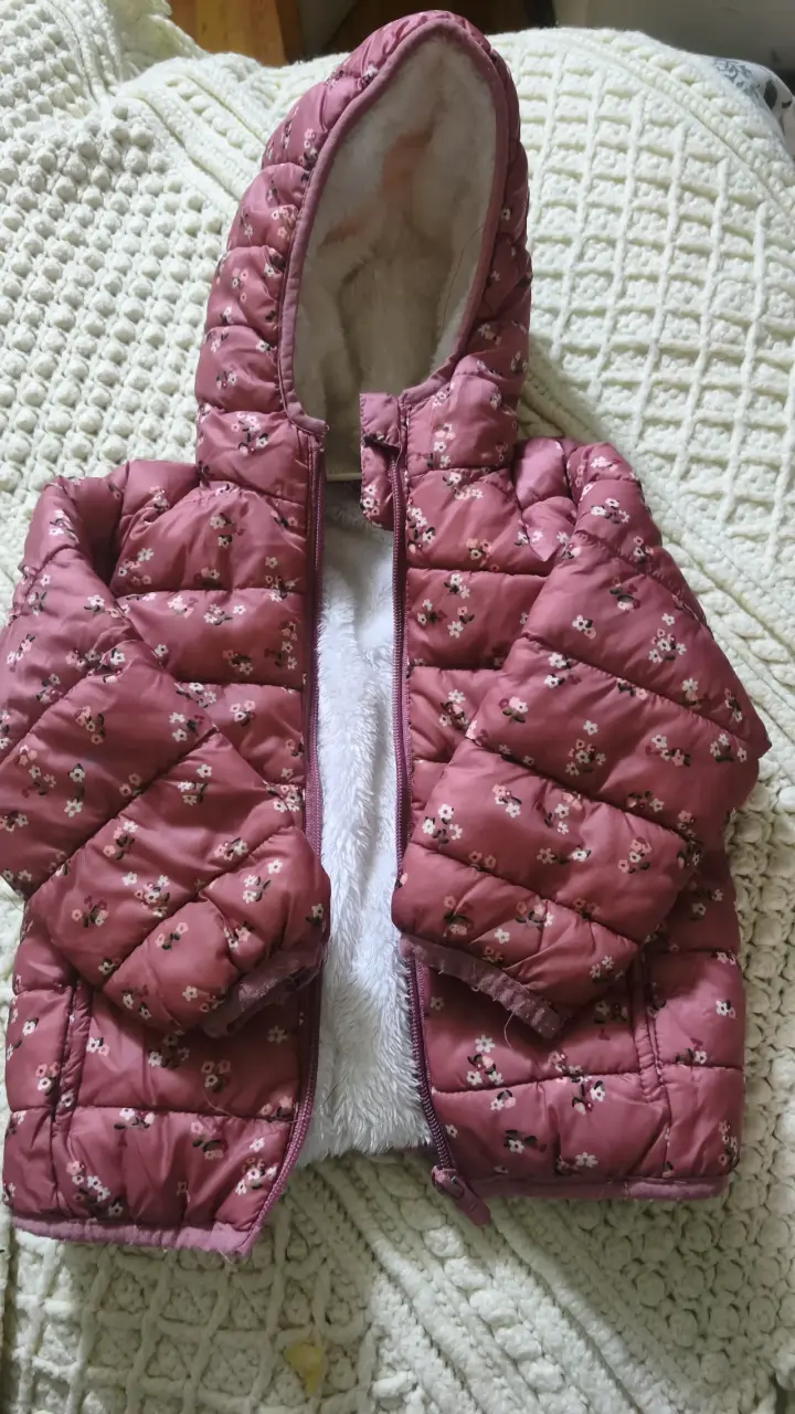Chaqueta acolchada floral infantil impermeable - 1
