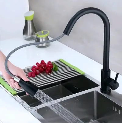 Grifo cocina extraíble acero inoxidable - miniatura 4