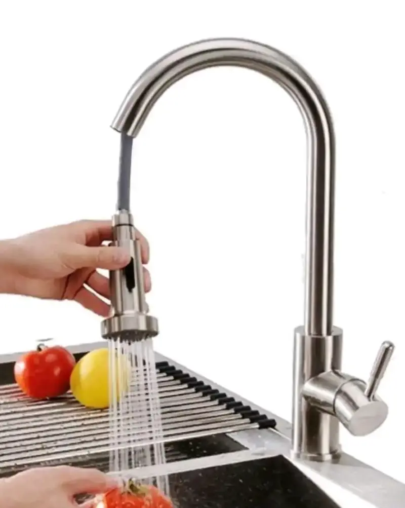 Grifo cocina extraíble acero inoxidable - 5