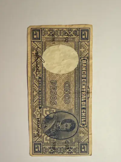 Billete antiguo 5 pesos Chile - miniatura 1