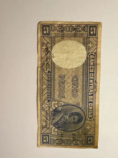 Billete antiguo 5 pesos Chile - miniatura 1