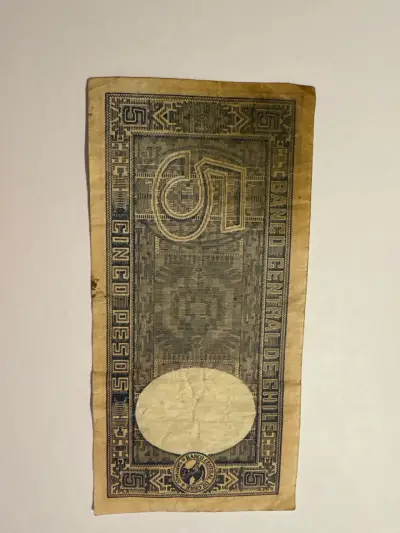 Billete antiguo 5 pesos Chile - miniatura 2
