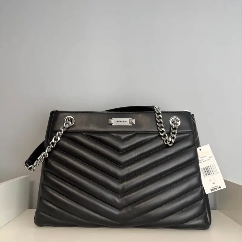 Cartera negra de cuero con cadena Michael Kors - 1