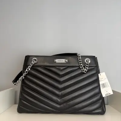 Cartera negra de cuero con cadena Michael Kors - miniatura 1