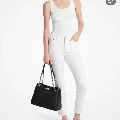 Cartera negra de cuero con cadena Michael Kors - miniatura 3