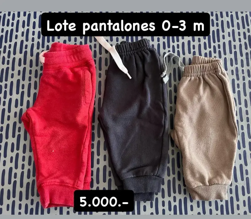 Lote pantalones bebé 0-3 meses