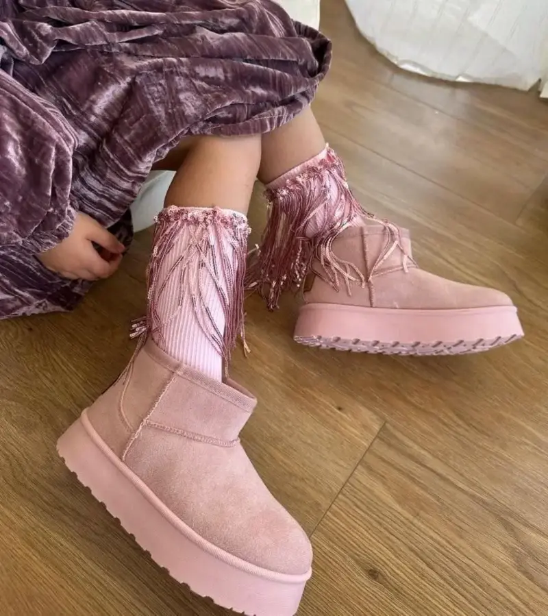 Pantubotas rosadas suela gruesa - 1